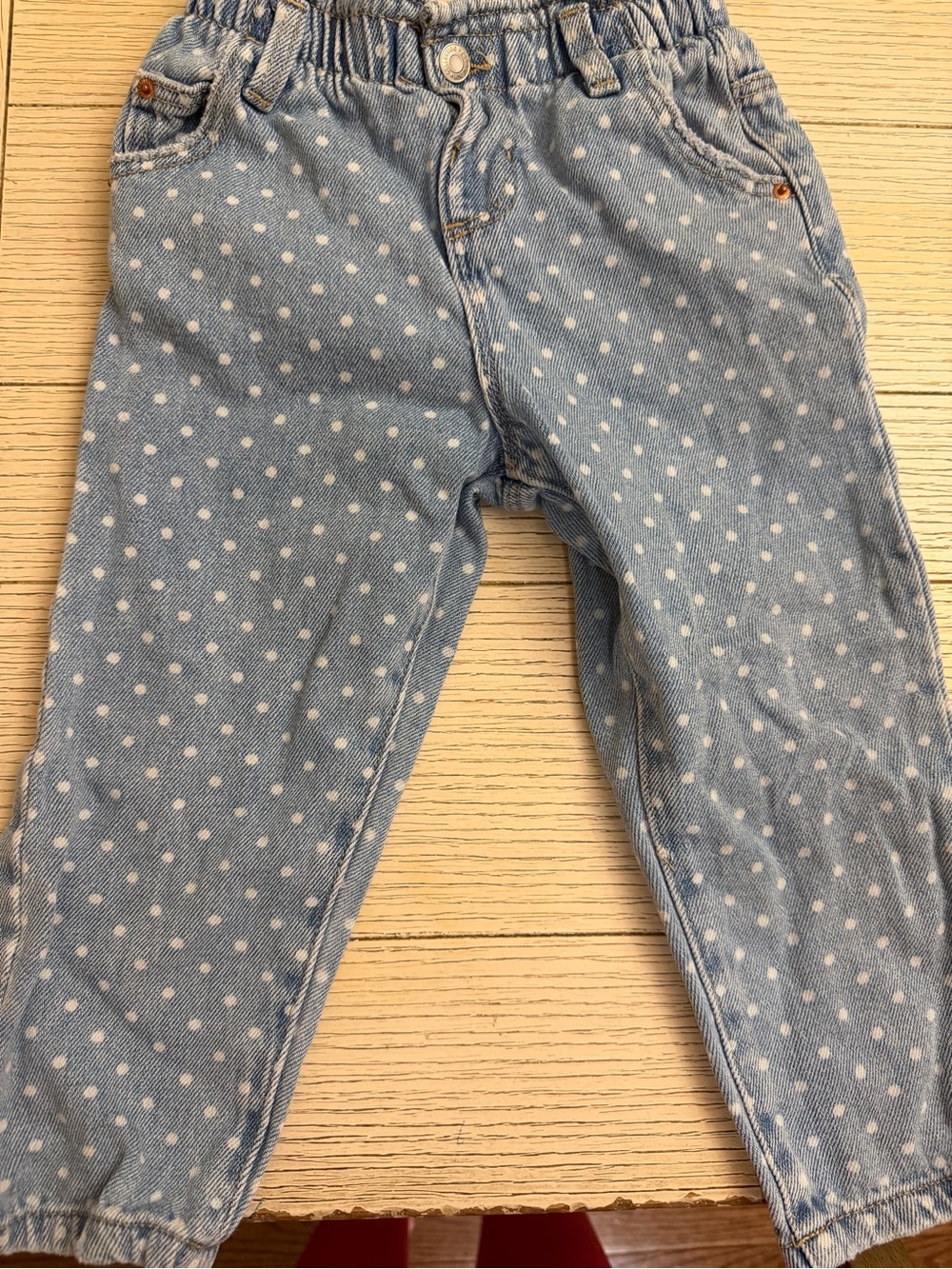 Zara Light Blue Polka Dot Skinny Jeans